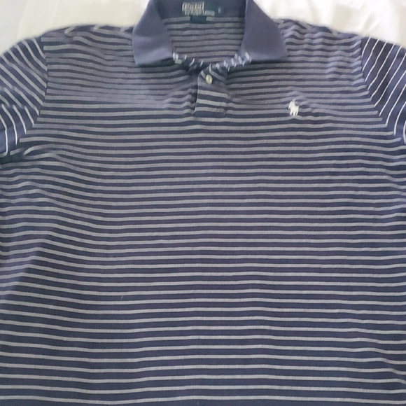 Polo Ralph Lauren Blue and White Striped Polo Shirt - Picture 2 of 5
